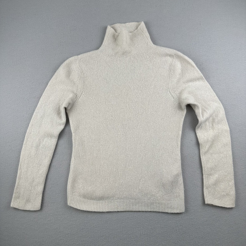 Abercrombie & Fitch Beige Merino Wool-Blend Crewneck Sweater Women's Size Medium